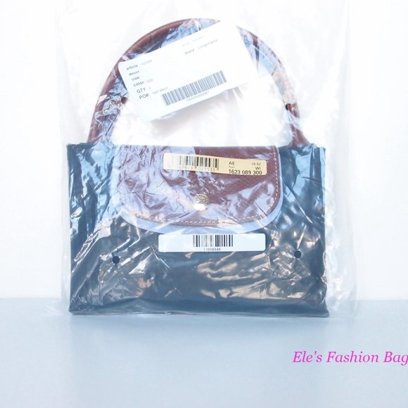 ❤️ NWT LONGCHAMP Le Pliage Type M Medium Short Handle Tote Gunmetal Gray AUTHNTC - Picture 10 of 16